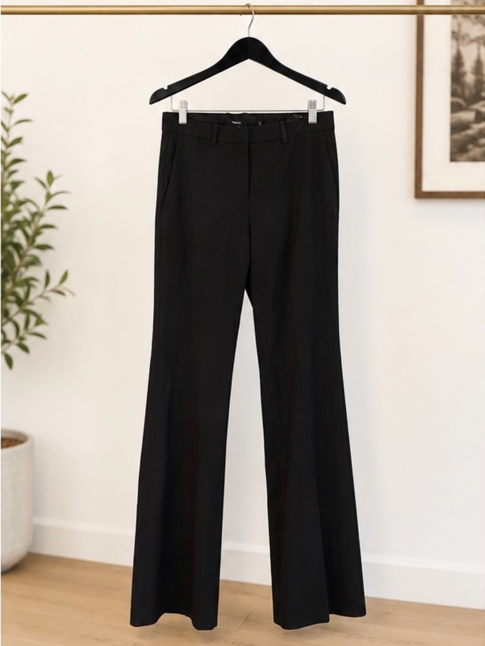 Theory Black Boot-Cut Dress Pants